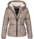 Navahoo Megan Damen Winter Stepp Jacke mit Tedyfell B672 Taupe Größe XS - Gr. 34