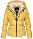 Navahoo Megan Damen Winter Stepp Jacke mit Tedyfell B672 Gelb Größe XS - Gr. 34
