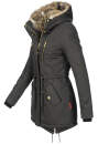 Navahoo Diamond warme Damen Winter Jacke lang mit Teddyfell B648 Anthrazit Größe XS - Gr. 34