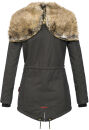 Navahoo Diamond warme Damen Winter Jacke lang mit Teddyfell B648 Anthrazit Größe XS - Gr. 34