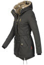 Navahoo Diamond warme Damen Winter Jacke lang mit Teddyfell B648 Anthrazit Größe S - Gr. 36