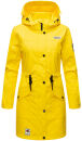 Navahoo Deike Damen lange Regenjacke mit Teddyfell und Kapuze B678 Gelb Größe M - Gr. 38