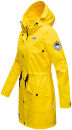 Navahoo Deike Damen lange Regenjacke mit Teddyfell und Kapuze B678 Gelb Größe M - Gr. 38