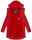 Navahoo Deike Damen lange Regenjacke mit Teddyfell und Kapuze B678 Rot Größe XS - Gr. 34