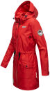 Navahoo Deike Damen lange Regenjacke mit Teddyfell und Kapuze B678 Rot Größe XL - Gr. 42