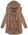 Navahoo Deike Damen lange Regenjacke mit Teddyfell und Kapuze B678 Taupe Größe XS - Gr. 34