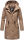 Navahoo Deike Damen lange Regenjacke mit Teddyfell und Kapuze B678 Taupe Größe S - Gr. 36