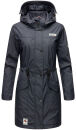 Navahoo Deike Damen lange Regenjacke mit Teddyfell und Kapuze B678 Navy Größe XS - Gr. 34