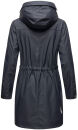 Navahoo Deike Damen lange Regenjacke mit Teddyfell und Kapuze B678 Navy Größe XXL - Gr. 44