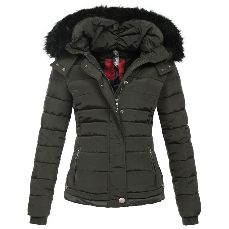 Navahoo warme Damen Winterjacke Kurzjacke gefüttert B301 Anthrazit Größe XS - Gr. 34