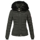 Navahoo warme Damen Winterjacke Kurzjacke gefüttert B301 Anthrazit Größe XS - Gr. 34