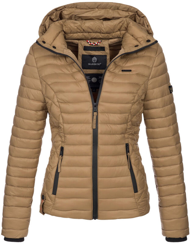 Marikoo Samtpfote leichte Damen Steppjacke B600 Camel Größe XS - Gr. 34