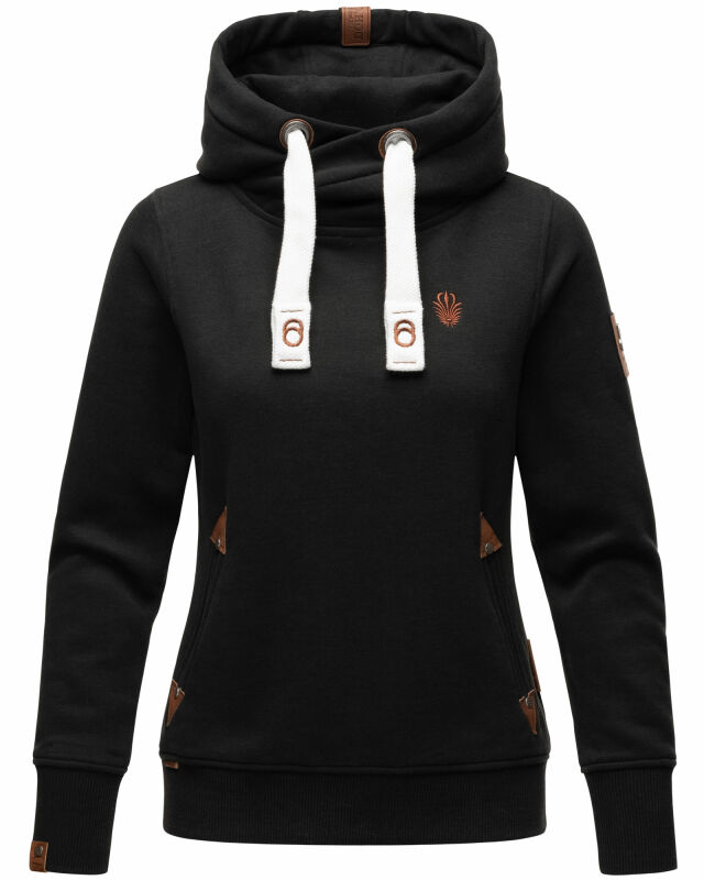 Navahoo Damen Sweatshirt Hoodie mit Kapuze B563 Schwarz Größe S - Gr. 36