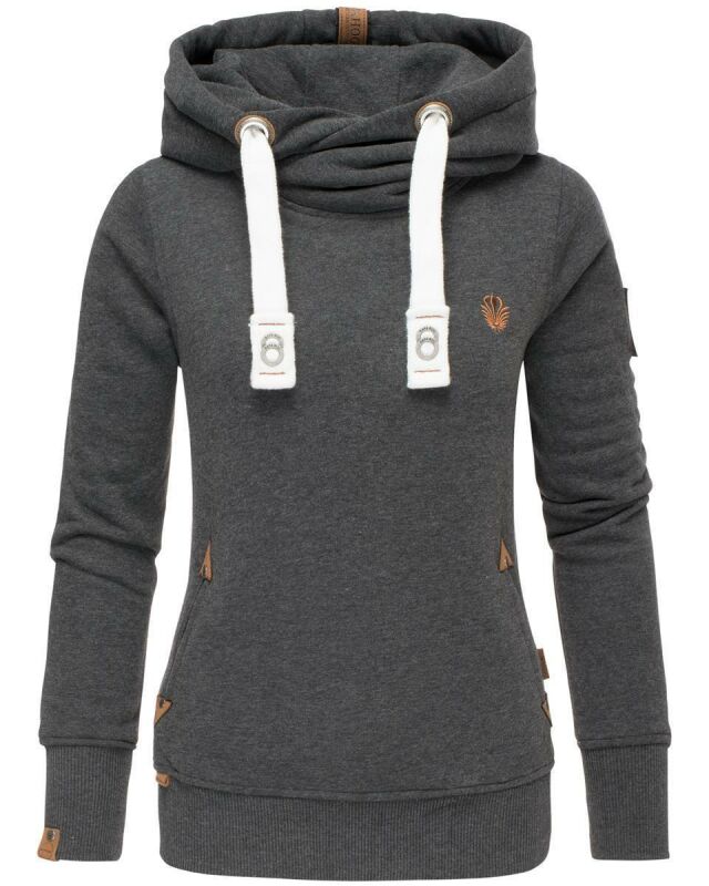 Navahoo Damen Sweatshirt Hoodie mit Kapuze B563 Dunkelgrau Größe M - Gr. 38