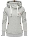 Navahoo Damen Sweatshirt Hoodie mit Kapuze B563 Hellgrau...