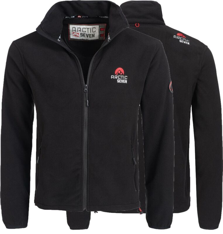 Arctic Seven warme Herren Outdoor Fleece Jacke AS097 Schwarz Größe S - Gr. S