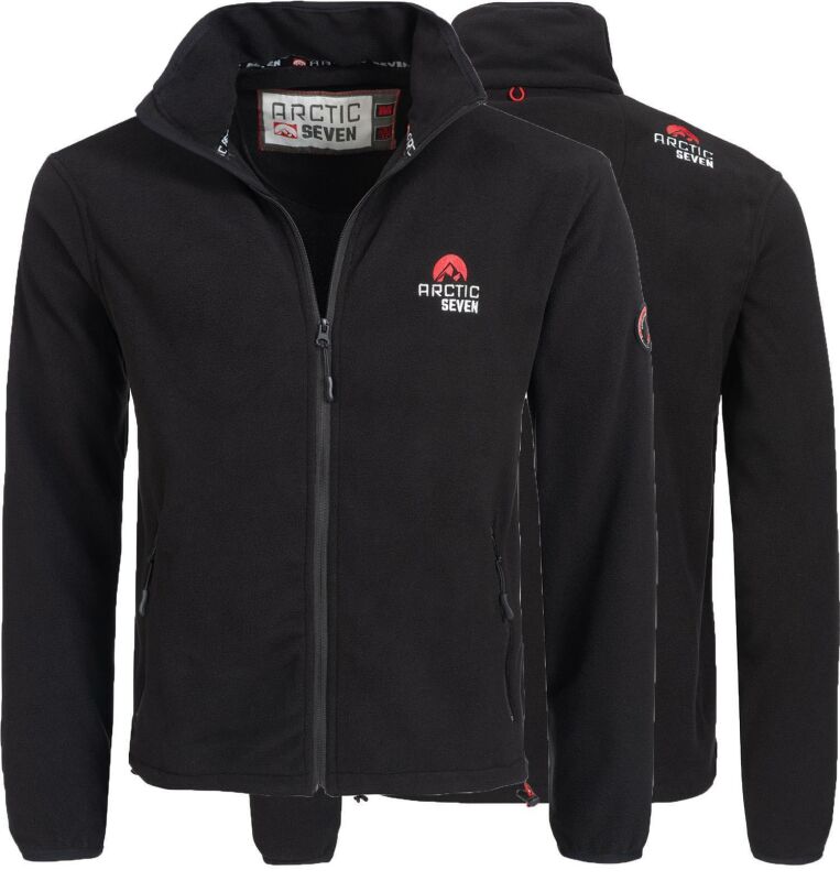 Arctic Seven warme Herren Outdoor Fleece Jacke AS097 Schwarz Größe L - Gr. L