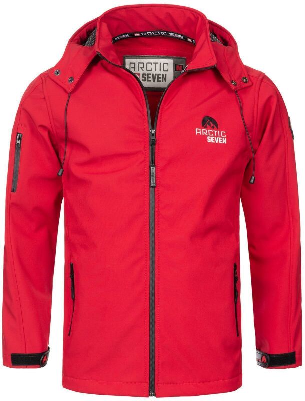 Arctic Seven Herren Designer Softshell Funktions Outdoor Jacke AS-087 Rot Größe S - Gr. S