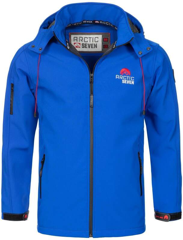 Arctic Seven Herren Designer Softshell Funktions Outdoor Jacke AS-087 Blau Größe XXXL - Gr. 3XL