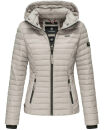 Marikoo Samtpfote leichte Damen Steppjacke B600 Hellgrau...