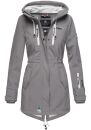 Marikoo Zimtzicke Damen Outdoor Softshell Jacke lang...