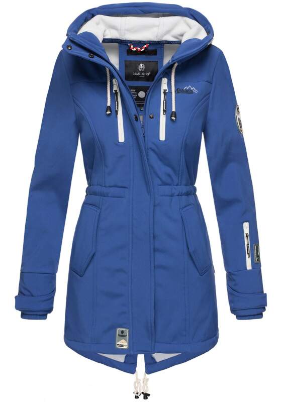 Marikoo Zimtzicke Damen Outdoor Softshell Jacke lang  B614 Royal Blau Größe XS - Gr. 34
