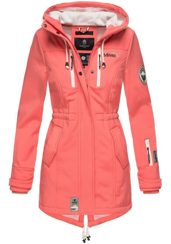 Marikoo Zimtzicke Damen Outdoor Softshell Jacke lang  B614 Coral Größe L - Gr. 40