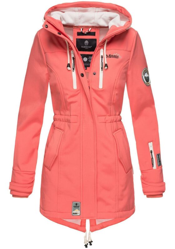 Marikoo Zimtzicke Damen Outdoor Softshell Jacke lang  B614 Coral Größe XXL - Gr. 44