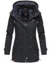 Marikoo Nyokoo leichte Damen Übergangs Jacke mit Kapuze B690  Navy Größe L - Gr. 40