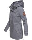 Marikoo Nyokoo leichte Damen Übergangs Jacke mit Kapuze B690  Dunkelgrau Größe XXL - Gr. 44