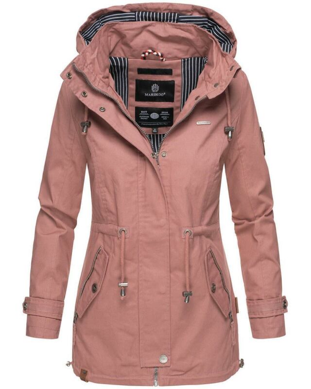Marikoo Nyokoo leichte Damen Übergangs Jacke mit Kapuze B690  Rosa Größe S - Gr. 36