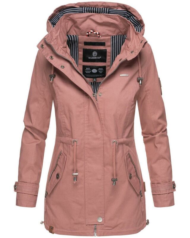 Marikoo Nyokoo leichte Damen Übergangs Jacke mit Kapuze B690  Rosa Größe S - Gr. 36