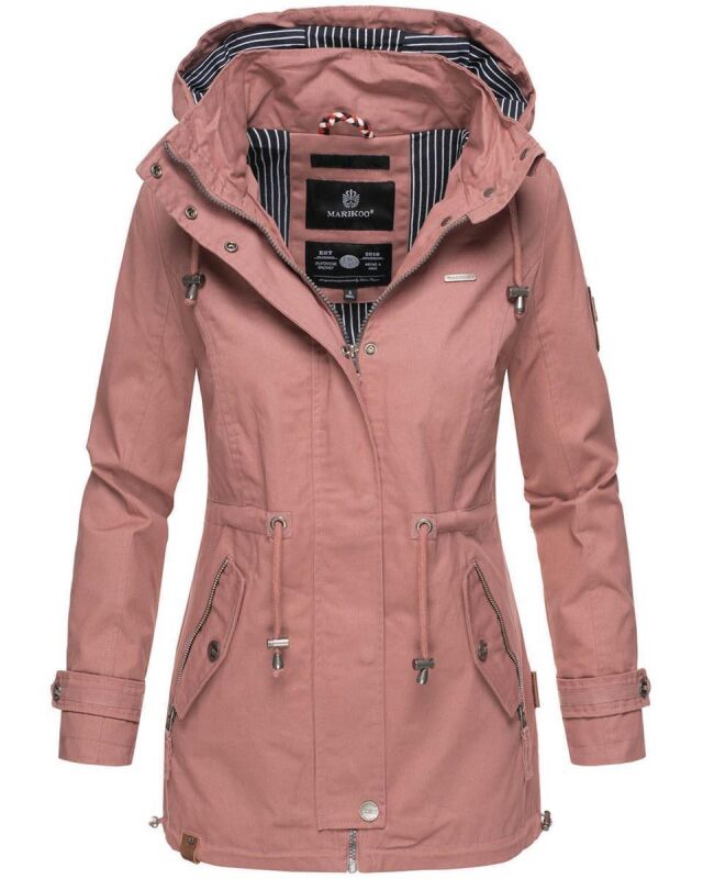 Marikoo Nyokoo leichte Damen Übergangs Jacke mit Kapuze B690  Rosa Größe L - Gr. 40