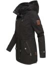 Marikoo Nyokoo leichte Damen Übergangs Jacke mit Kapuze B690  Schwarz Muster Größe XXL - Gr. 44