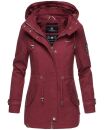 Marikoo Nyokoo leichte Damen Übergangs Jacke mit Kapuze B690  Bordeaux Muster Größe XS - Gr. 34