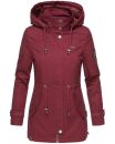 Marikoo Nyokoo leichte Damen Übergangs Jacke mit Kapuze B690  Bordeaux Muster Größe XS - Gr. 34