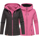 Marikoo Chuu leichte 2 in 1 Outdoor Damen Wendejacke mit Kapuze B691 Schwarz Größe XS - Gr. 34