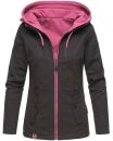 Marikoo Chuu leichte 2 in 1 Outdoor Damen Wendejacke mit Kapuze B691 Schwarz Größe XS - Gr. 34