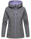 Marikoo Chuu leichte 2 in 1 Outdoor Damen Wendejacke mit Kapuze B691 Anthrazit Größe L - Gr. 40