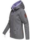 Marikoo Chuu leichte 2 in 1 Outdoor Damen Wendejacke mit Kapuze B691 Anthrazit Größe L - Gr. 40