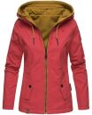 Marikoo Chuu leichte 2 in 1 Outdoor Damen Wendejacke mit Kapuze B691 Rot Größe S - Gr. 36