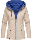 Marikoo Chuu leichte 2 in 1 Outdoor Damen Wendejacke mit Kapuze B691 Beige Größe XS - Gr. 34