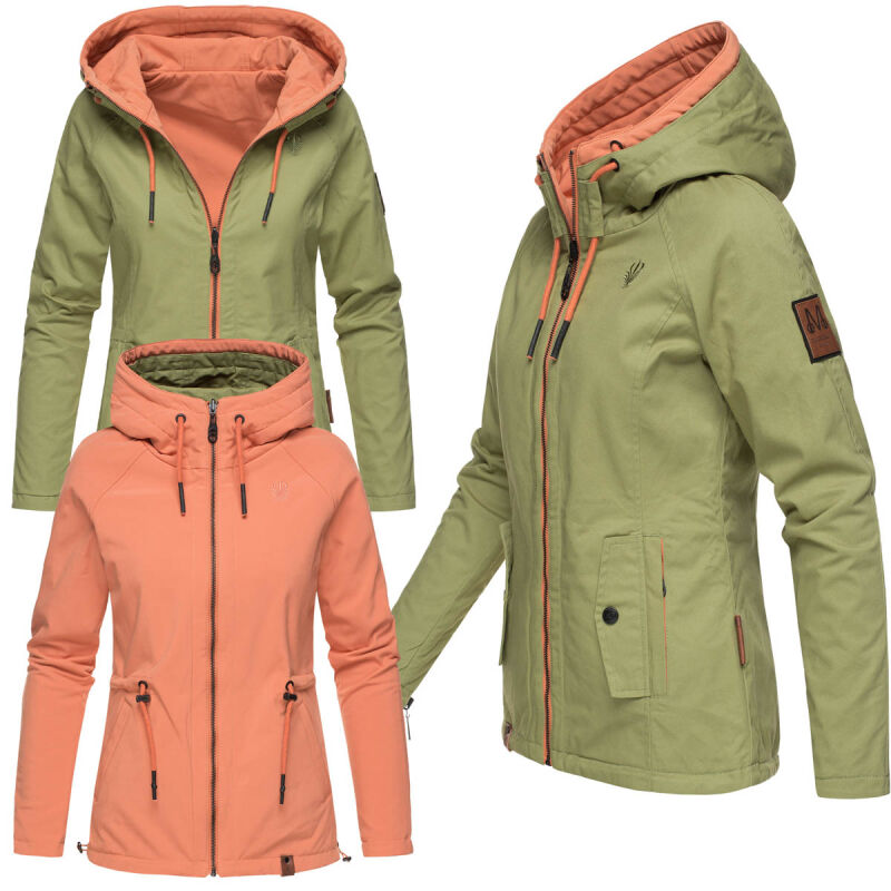 Marikoo Chuu leichte 2 in 1 Outdoor Damen Wendejacke mit Kapuze B691 Grün Größe XS - Gr. 34