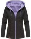 Marikoo Chuu leichte 2 in 1 Outdoor Damen Wendejacke mit Kapuze B691 Schwarz Muster Größe S - Gr. 36