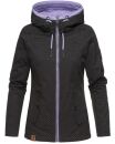 Marikoo Chuu leichte 2 in 1 Outdoor Damen Wendejacke mit Kapuze B691 Schwarz Muster Größe S - Gr. 36