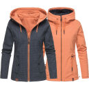 Marikoo Chuu leichte 2 in 1 Outdoor Damen Wendejacke mit Kapuze B691 Navy Muster Größe XS - Gr. 34