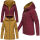 Marikoo Chuu leichte 2 in 1 Outdoor Damen Wendejacke mit Kapuze B691 Bordeaux Muster Größe XS - Gr. 34