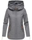 Navahoo Wekoo Damen Übergangs Jacke mit Kapuze B692 Anthrazit Größe M - Gr. 38