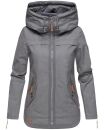 Navahoo Wekoo Damen Übergangs Jacke mit Kapuze B692 Anthrazit Größe XL - Gr. 42