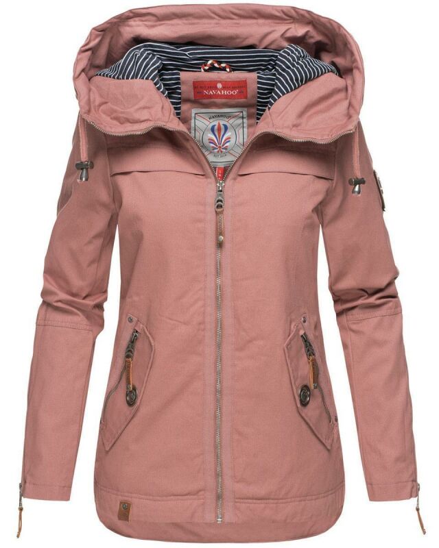 Navahoo Wekoo Damen Übergangs Jacke mit Kapuze B692 Rosa Größe XS - Gr. 34
